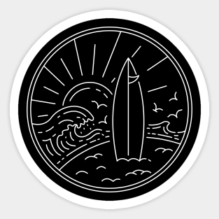 Summer Surf Monoline Sticker